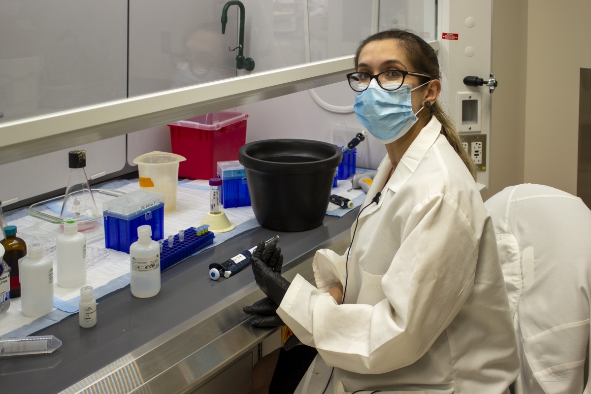 woman in lab
