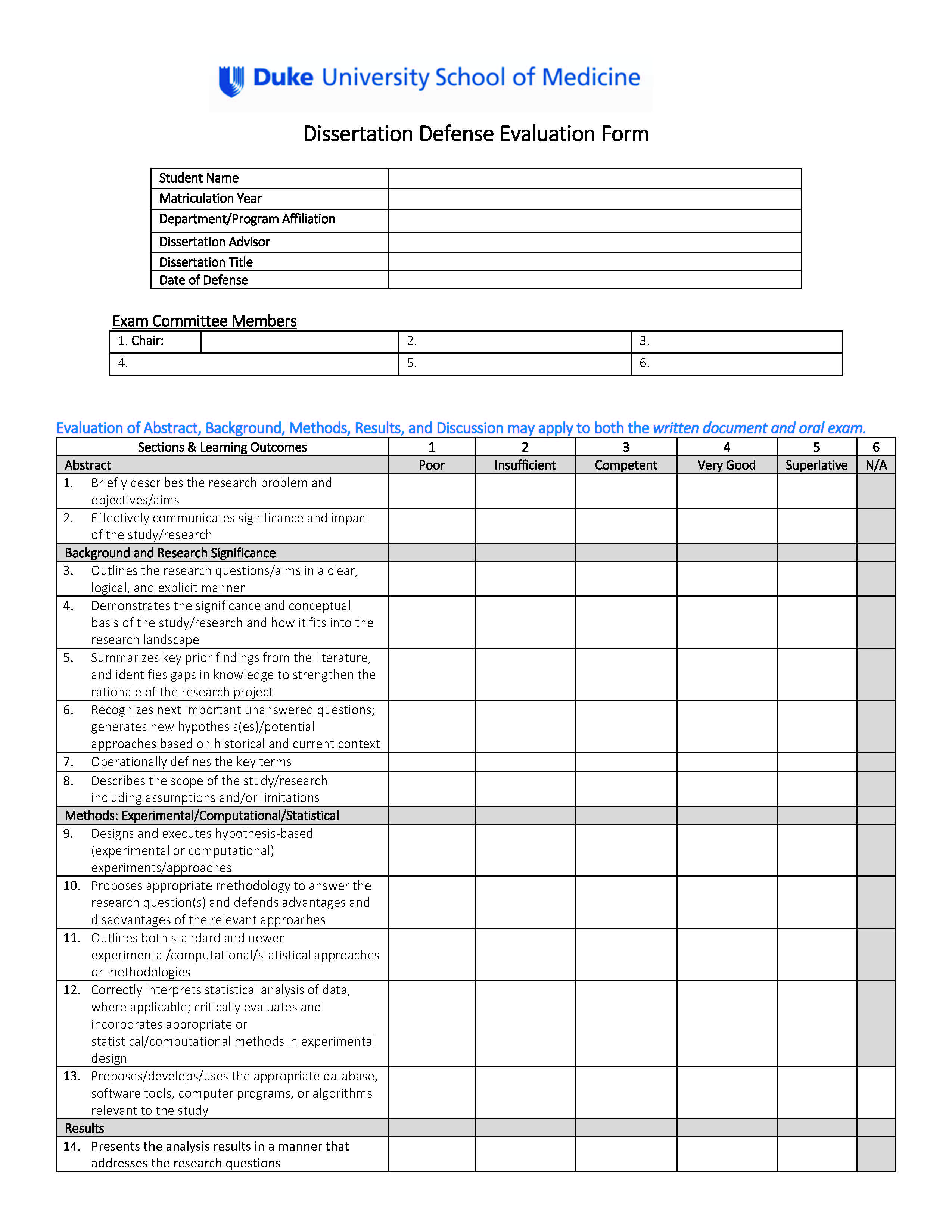 Dissertation Defense Evaluation pg 1