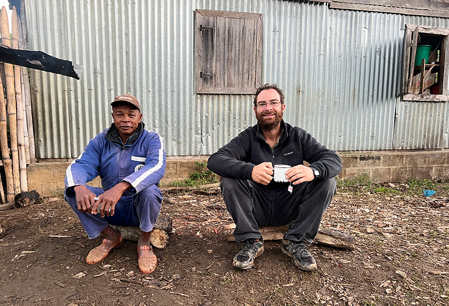 James Herrera with a villager in Madagascar