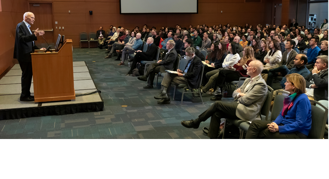 Carl June, MD delivering the Lefkowitz Lecture to an audience
