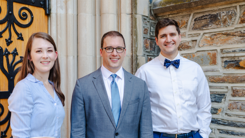 Abby Van Vliet, Ryan Antiel, MD, and Thomas "Clark" Howell, MD, leaders of the Project on the Good Surgeon 